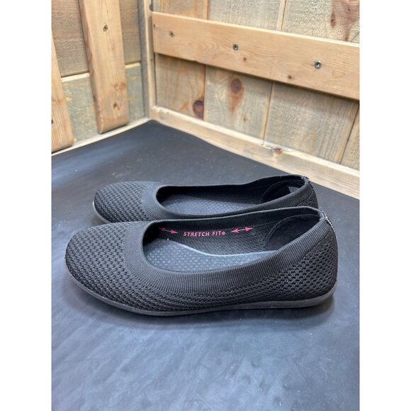 Skechers Womens Black Air-Cooled Memory Foam Stretch Fit Slip-On Flats Size 7 - Picture 6 of 9